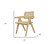 Natural Wood Open Back Dining Arm Chair