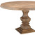 54" Brown Solid Wood Pedestal Base Round Top Dining Table