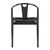 Black Solid Wood Open Back Dining Side Chair