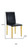 Set of Four Black and Gold Faux Leather and Metal Dining Side Chairs