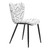 Set of Two White and Black Upholstered Faux Shearling Dining Side Chairs
