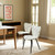 Set of Two White and Black Upholstered Faux Shearling Dining Side Chairs