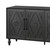 68" Black Distressed Carved Floral Sideboard with Four Doors