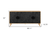68" Natural and Black Distressed Carved Floral Sideboard with Four Doors
