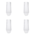 Set of Four Clear Tritan Plastic Stemmed All Purpose Wine Glass