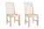 Set of Two White Wood Ladder Back Dining Side Chairs