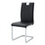 Set of Four Black and Silver Faux Leather and Metal Dining Side Chairs - Black & Silver
