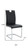 Set of Four Black and Silver Faux Leather and Metal Dining Side Chairs - Black & Silver