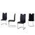 Set of Four Black and Silver Faux Leather and Metal Dining Side Chairs - Black & Silver