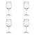 Set of Four Clear Tritan Plastic Stemmed All Purpose Wine Glasses Home Accent