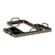 Set of Two Pewter Aluminum And Mirrored Glass Handmade Serving Trays