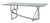 79" Clear And Silver Glass And Stainless Steel Trestle Base Dining Table