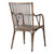 Set of Two Natural Rattan Slat Back Dining Arm Chairs