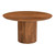 56" Brown Solid Wood Ribbed Texture Pedestal Base Round Dining Table