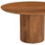 56" Brown Solid Wood Ribbed Texture Pedestal Base Round Dining Table