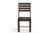 Set of Two Brown Solid Wood Ladder Back Dining Side Chairs