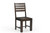 Set of Two Brown Solid Wood Ladder Back Dining Side Chairs