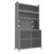 73" Gray Stainless Steel Textured Door Dining Hutch With Two Doors