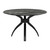 50" Black Faux Marble and Steel Pedestal Base Round Top Dining Table