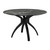 50" Black Faux Marble and Steel Pedestal Base Round Top Dining Table