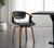 Black and Dark Brown Upholstered Faux Leather Dining Arm Chair