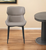 Gray And Black Upholstered Faux Leather Dining Side Chair