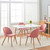 Set of Two Pink and Oak Upholstered Velvet Dining Side Chairs
