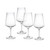 Set of Four Clear Tritan Plastic Stemmed All Purpose Wine Glass Classic Design