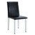 Set of Two Black and Silver Faux Leather and Metal Dining Side Chairs