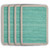 19" Set of Four Turquoise and Natural Solid With Border Cotton Placemats