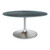 60" Gray and Silver Marble and Aluminum Pedestal Base Round Top Dining Table