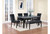 66" Dark Gray Faux Marble and Wood Dining Table