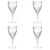 Set of Four Clear Swirl Acrylic Stemmed All Purpose Wine Glass