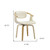 Off White and Natural Upholstered Faux Leather Dining Arm Chair