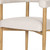 Beige and Brown Upholstered Cushion And Solid Wood Open Back Dining Arm Chair