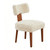 Set of Two Ivory and Brown Faux Fur and Solid Wood Dining Side Chairs