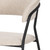 Light Gray and Black Upholstered Fabric And Metal Open Back Dining Arm Chair