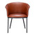 Brown and Black Upholstered Faux Leather Dining Arm Chair