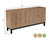 80" Brown Solid Wood Carved Geometric Sideboard with Four Doors