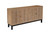 80" Brown Solid Wood Carved Geometric Sideboard with Four Doors