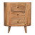 26" Oak Solid Wood Oval Accent Cabinet With Three Drawers