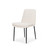 Cream and Black Upholstered Boucle And Metal Dining Side Chair