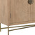 95" Natural And Antiqued Gold Solid Wood Carved Geometric Sideboard with Six Doors