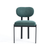 Set of Two Chenille And Metal Partially Open Back Dining Side Chairs