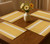 19" Set of Four Yellow And White Striped Cotton Placemats - 880016540024