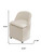 Set of Two Beige Chenille Wing Back Dining Chairs With Wheels