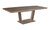 71" Gray Wood and Metal Self-Storing Leaf Pedestal Base Extendable Dining Table