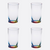 Set of Four Clear and Rainbow Acrylic Highball Glasses