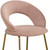 Pink and Gold Boucle and Metal Curved Back Dining Side Chair