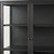 36" Black Solid Wood and Metal Display Cabinet With Two Doors